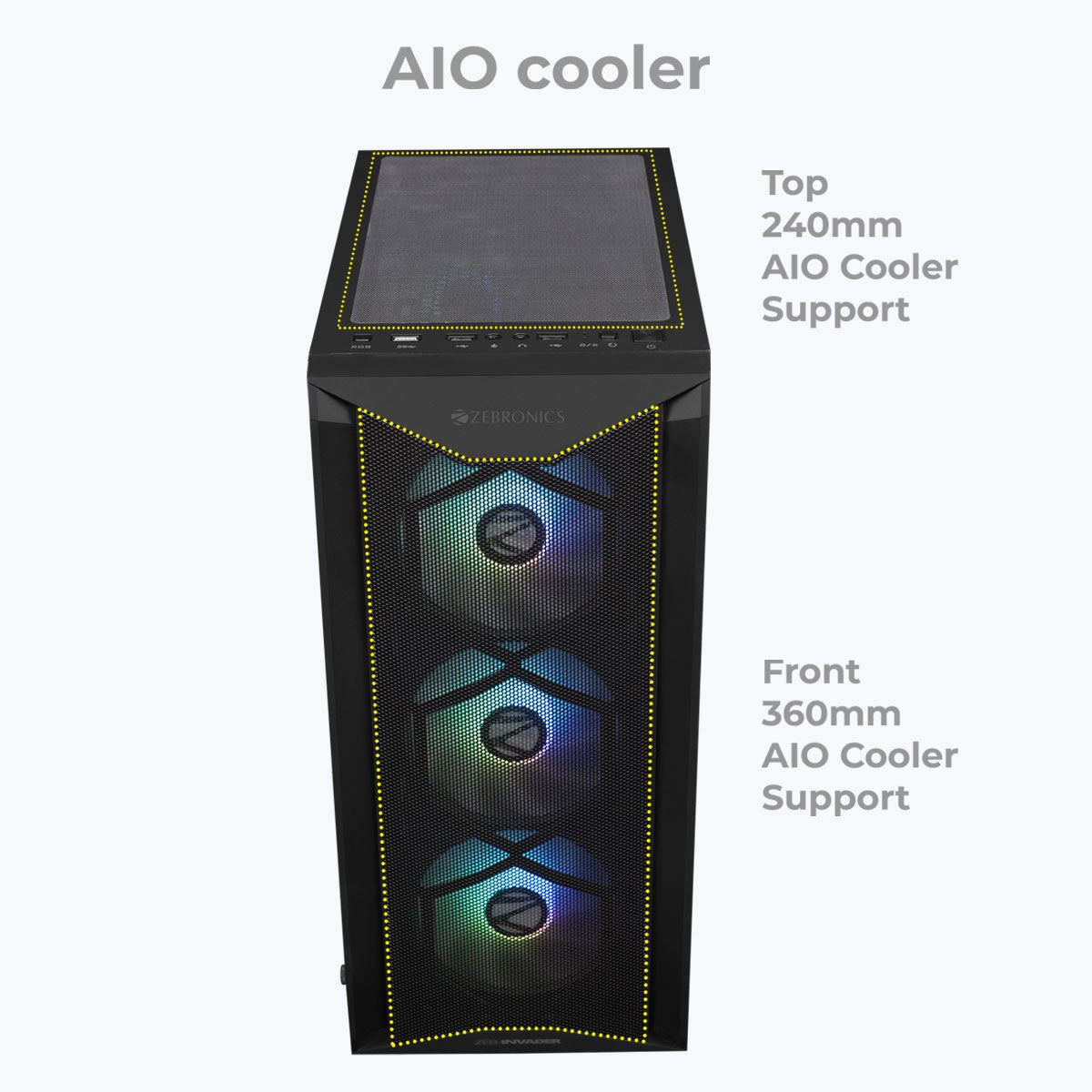 ZEBRONICS Invader Gaming Cabinet (Black) – image 7 – TechCure India