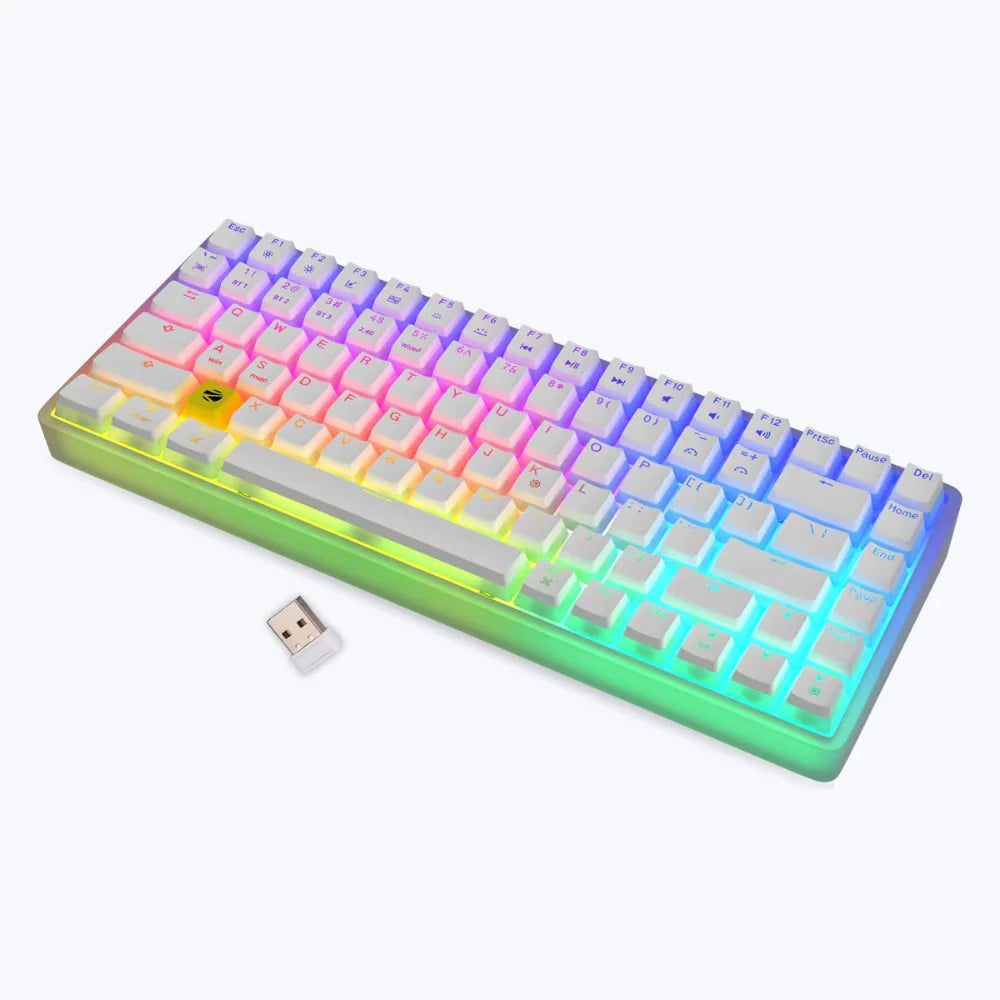 ZEBRONICS Max Ninja 200 75% RGB Mechanical Wireless Gaming Keyboard ( White ) ( Red Switch ) – TechCure India