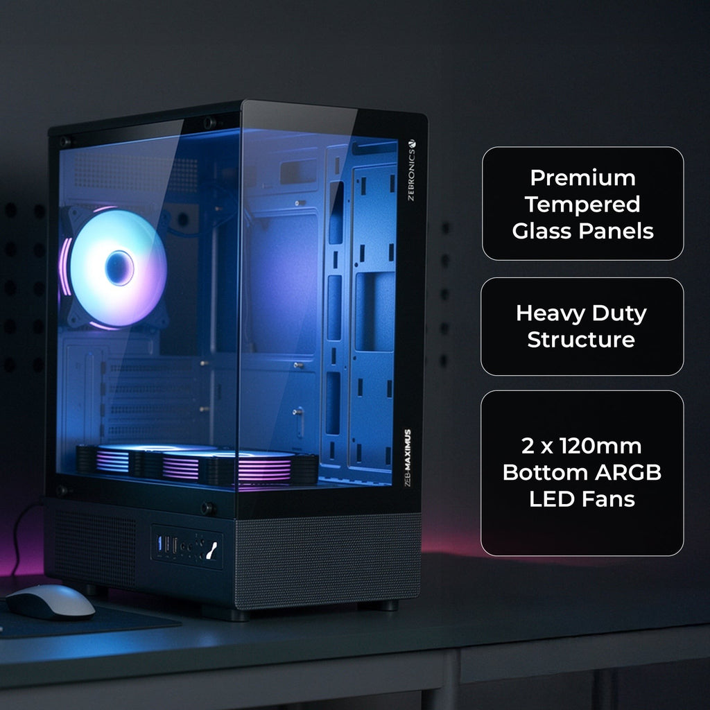 ZEBRONICS Maximus Gaming Mid Tower Cabinet (White) - image 2
