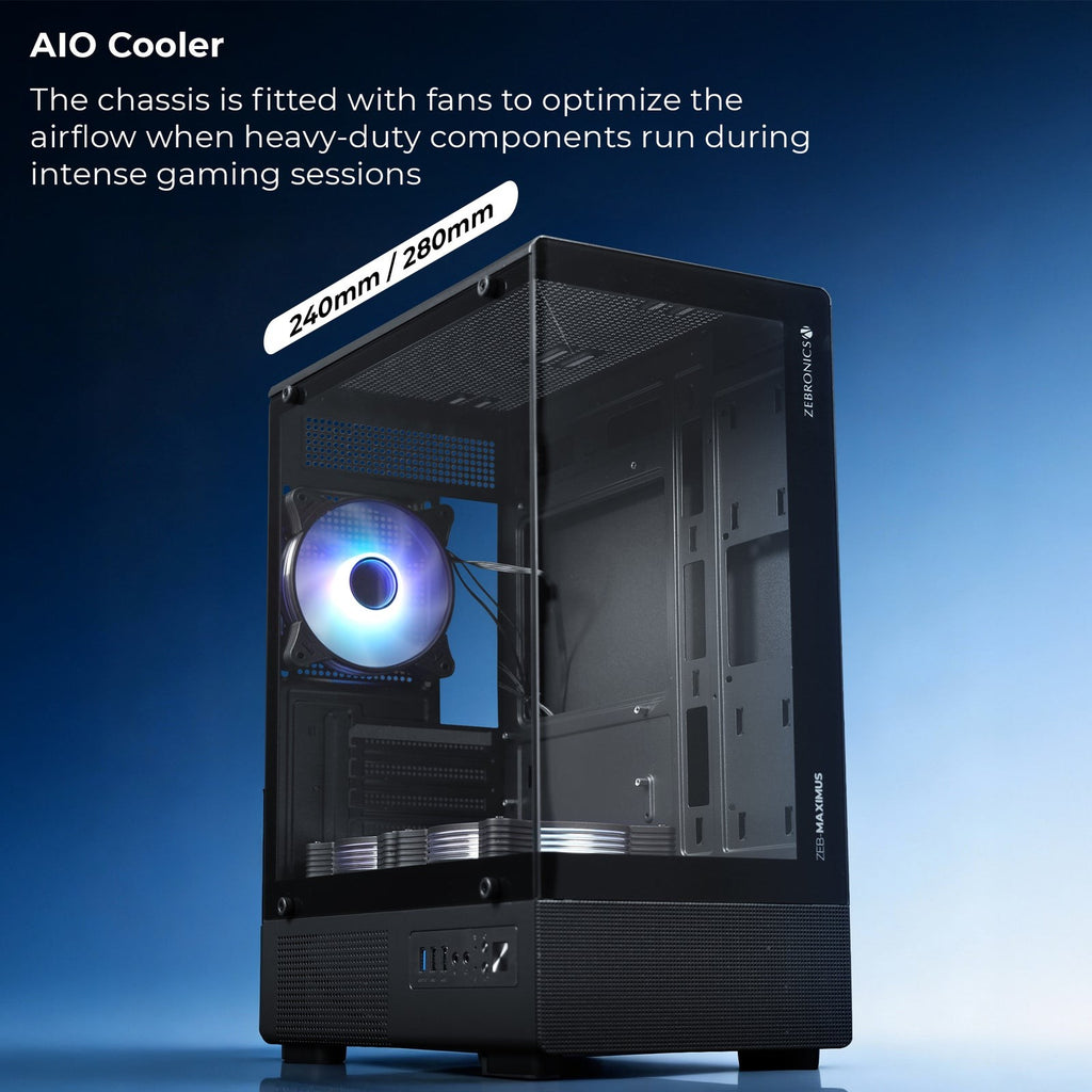 ZEBRONICS Maximus Gaming Mid Tower Cabinet (White) - image 3