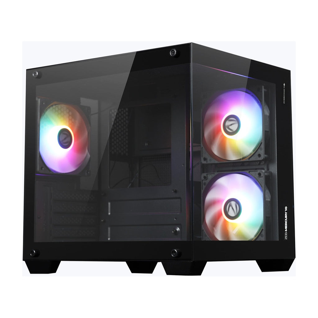 ZEBRONICS Mercury 10 Gaming Cabinet – ZEBRONICS Mercury 10 Gaming Cabinet - front-side view – Mid Tower – TechCure India