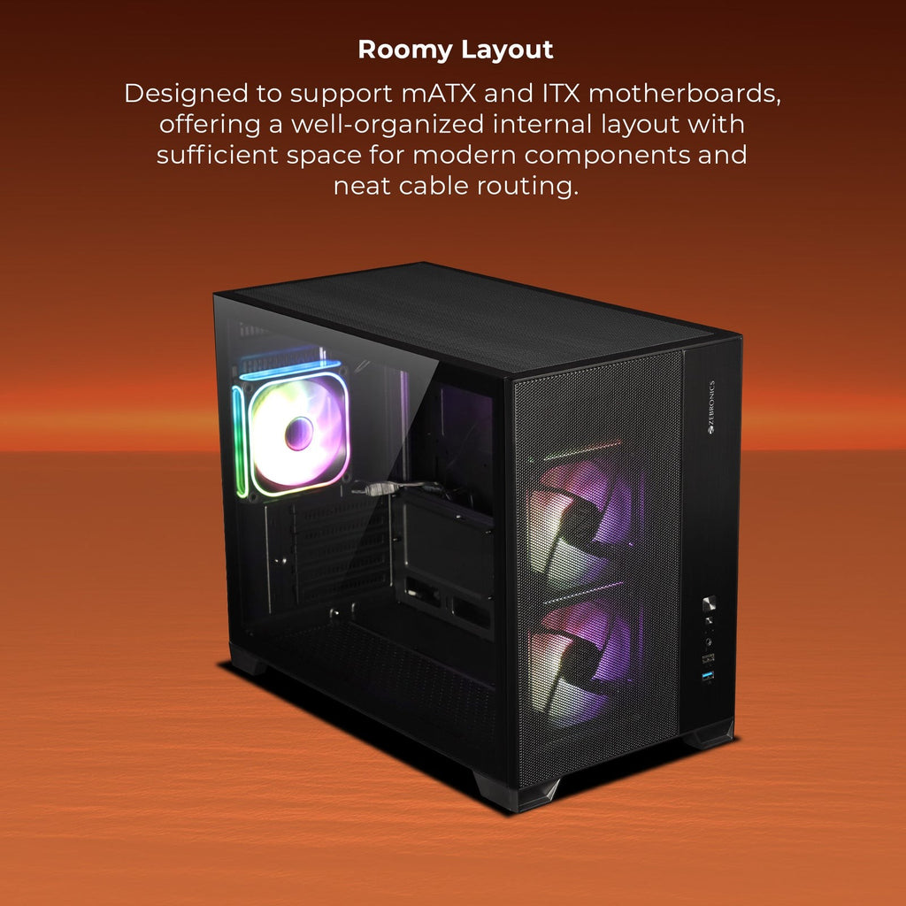 ZEBRONICS Mercury 20 Gaming Cabinet (Black) – TechCure India