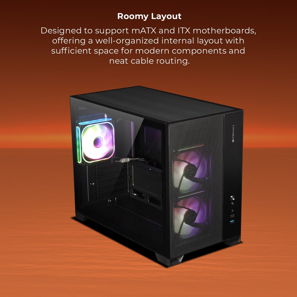 ZEBRONICS Mercury 20 Gaming Cabinet (Black) – TechCure India