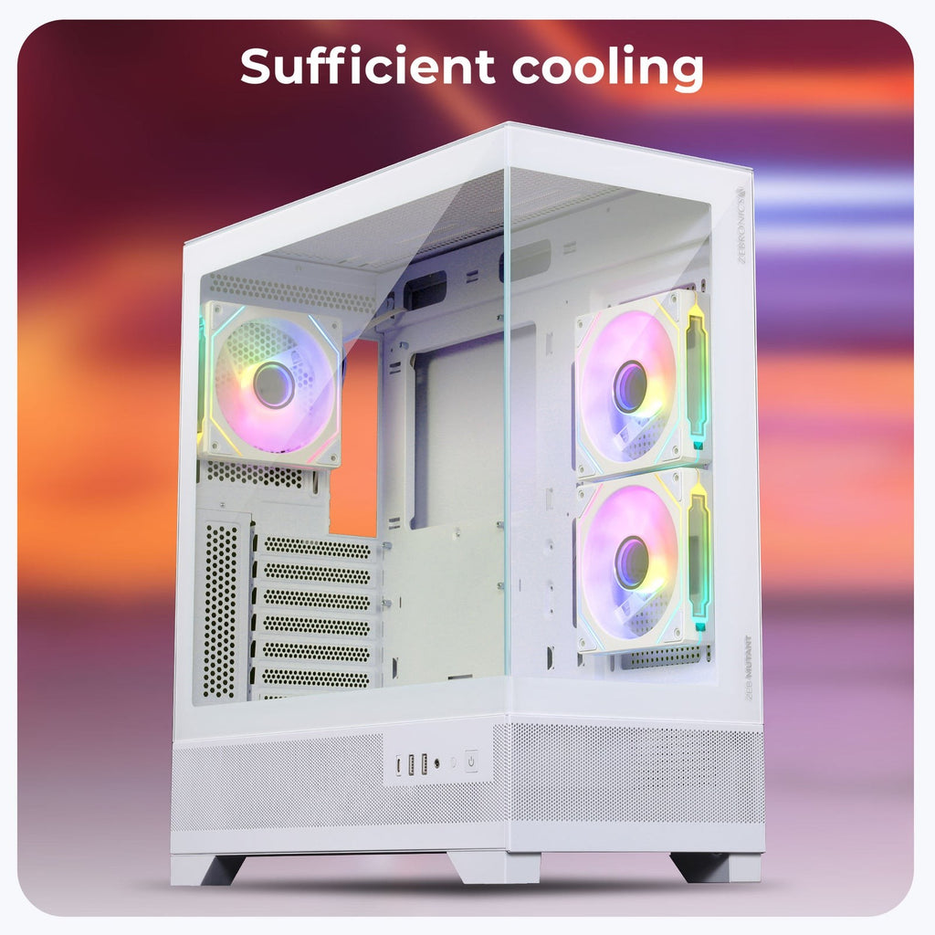 ZEBRONICS Mutant ARGB MATX Mid Tower Cabinet (White) - image 3