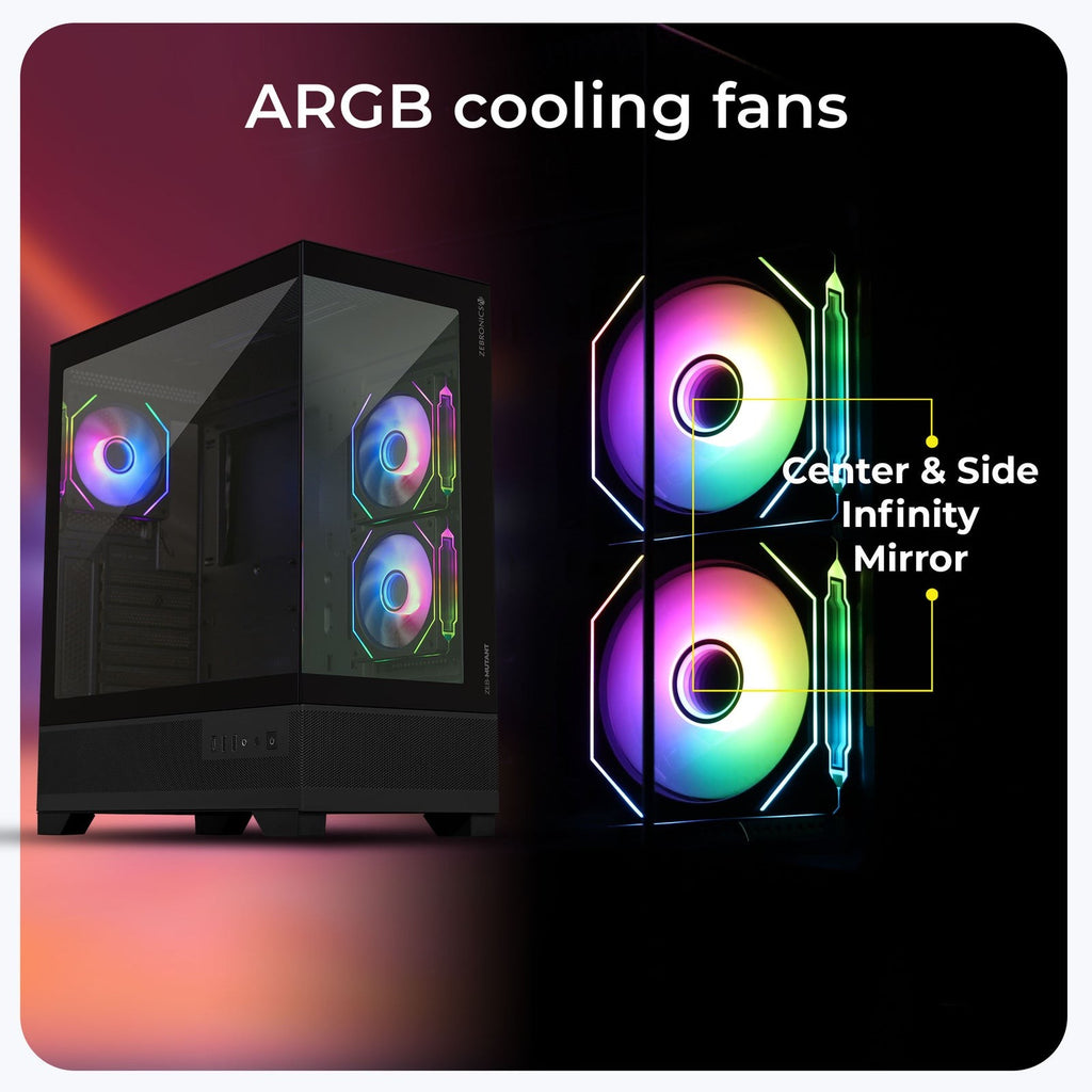 ZEBRONICS Mutant ARGB MATX Mid Tower Cabinet (White) - image 4