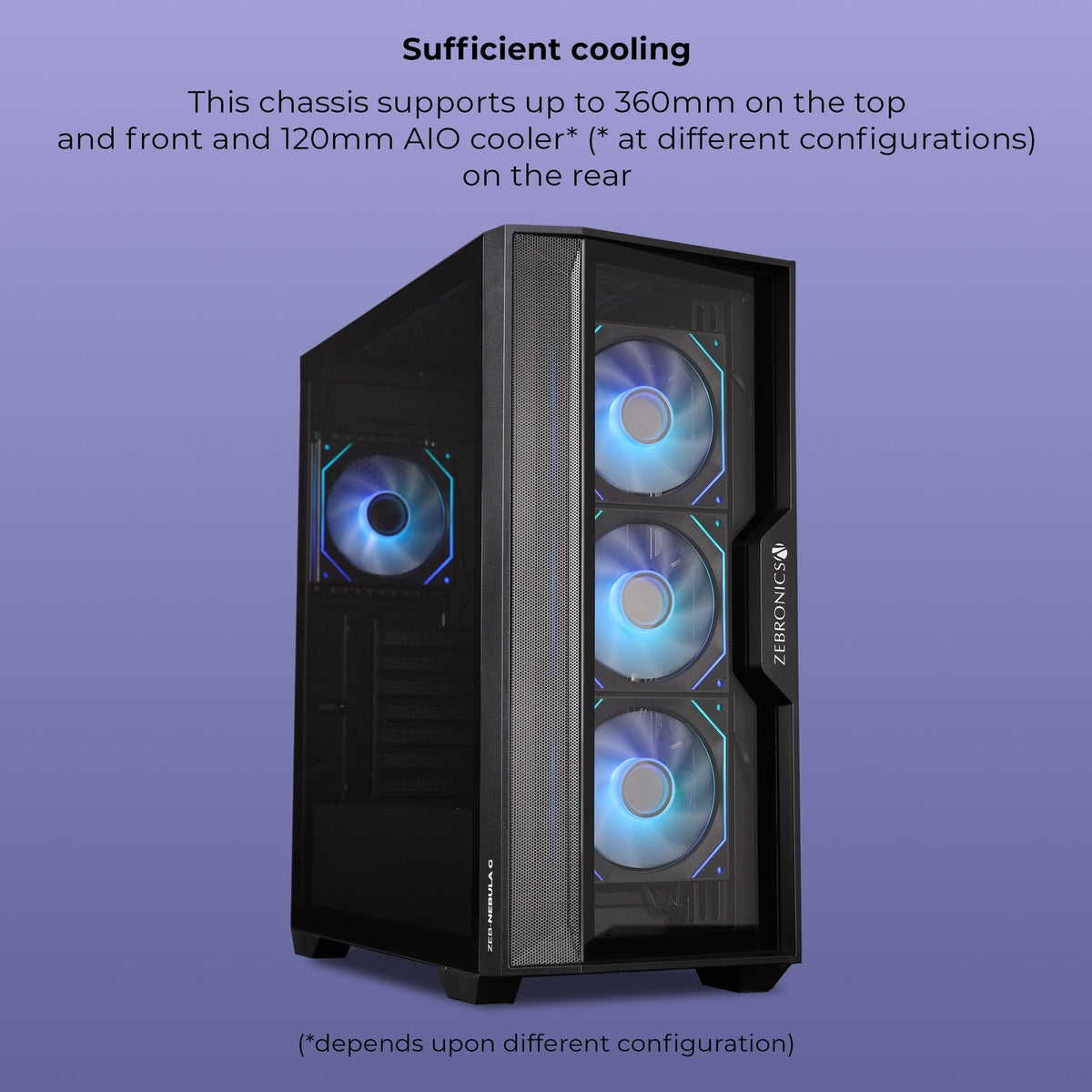 ZEBRONICS Nebula G/A/W Gaming Cabinet (Nebula G White) - image 4
