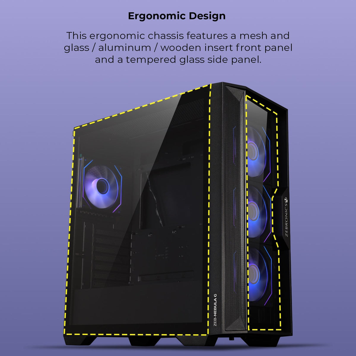 ZEBRONICS Nebula G/A/W Gaming Cabinet (Nebula G White) - image 5