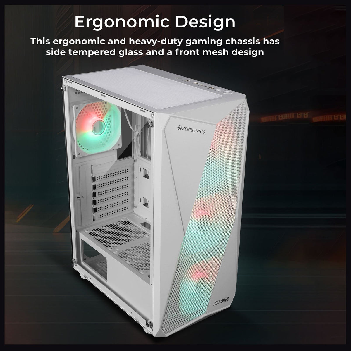 ZEBRONICS Orus Gaming Cabinet (White) - image 3