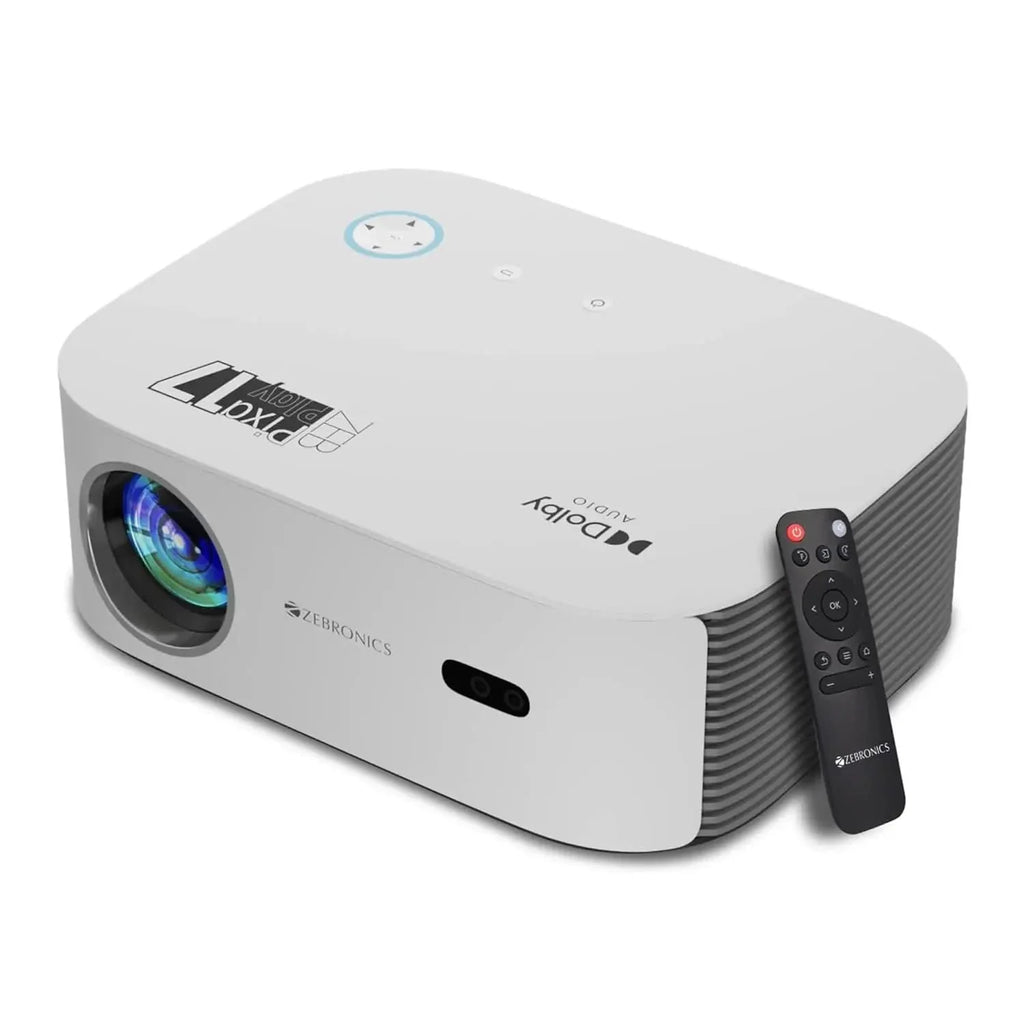 ZEBRONICS PIXAPLAY 17, Smart LED Projector, 6000 Lumens, 4K Support, Dolby Audio, 224 Inch Screen Size, HDMI, USB, WiFi, 1080p Native, APP Support, Miracast, Auto Keystone – TechCure India