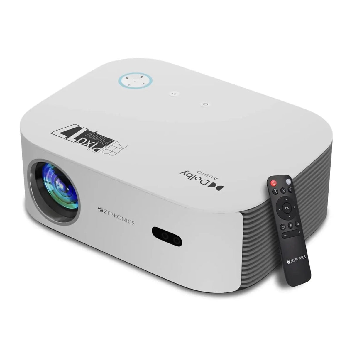 ZEBRONICS PIXAPLAY 17, Smart LED Projector, 6000 Lumens, 4K Support, Dolby Audio, 224 Inch Screen Size, HDMI, USB, WiFi, 1080p Native, APP Support, Miracast, Auto Keystone – TechCure India