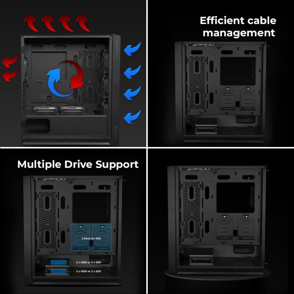 ZEBRONICS Raptor Gaming Cabinet (Black) – image 8 – TechCure India