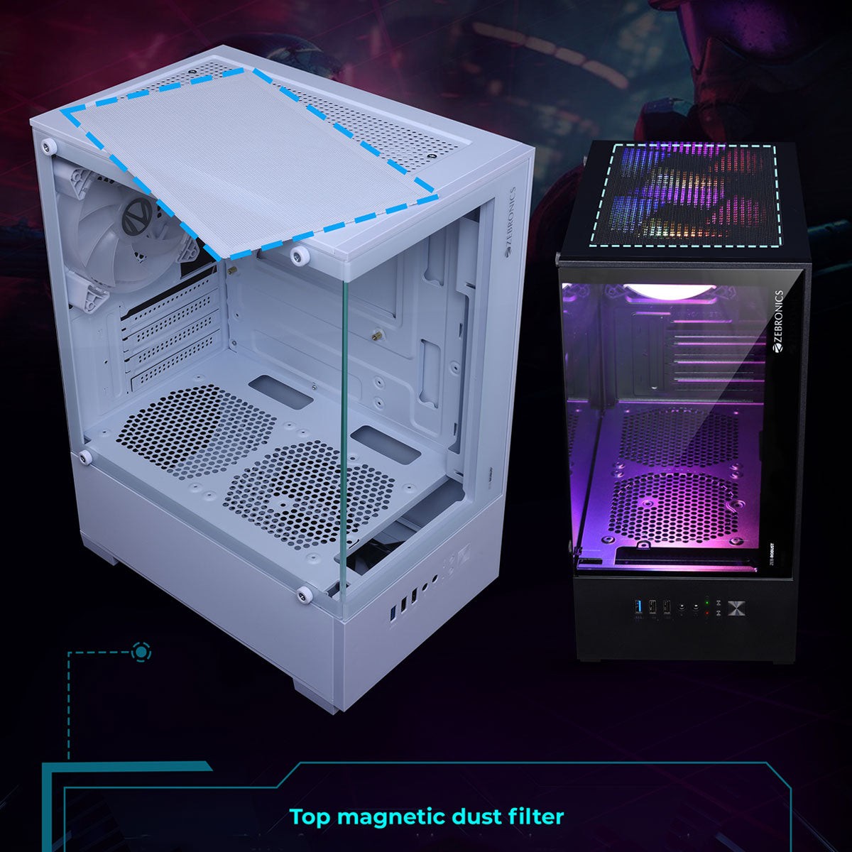 ZEBRONICS Robust Gaming Cabinet (White) - image 6