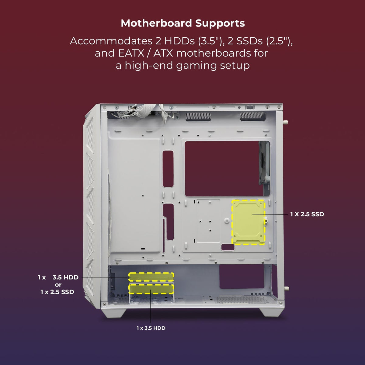 ZEBRONICS Rogue W/B Gaming Cabinet (White) - image 3