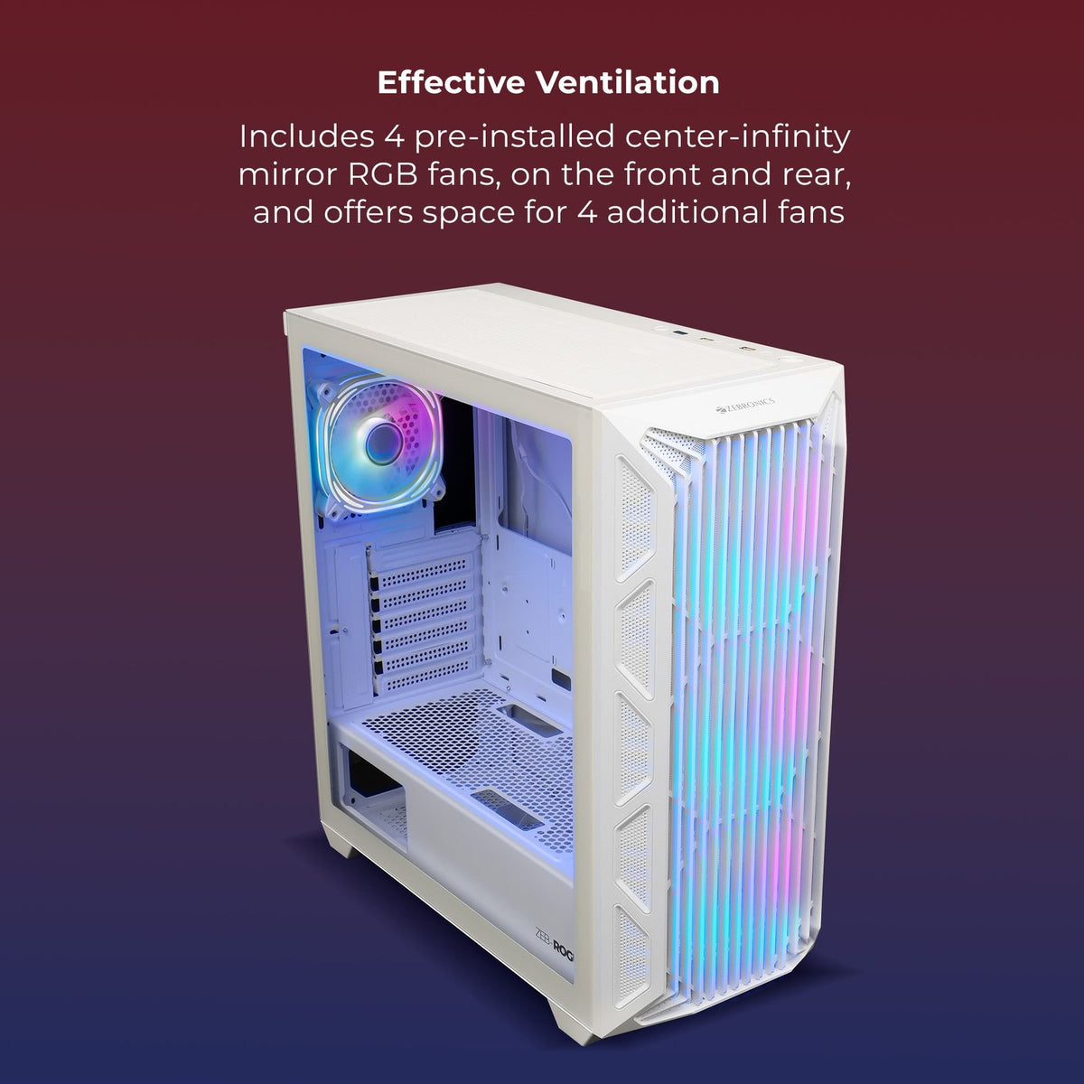 ZEBRONICS Rogue W/B Gaming Cabinet (White) - image 5