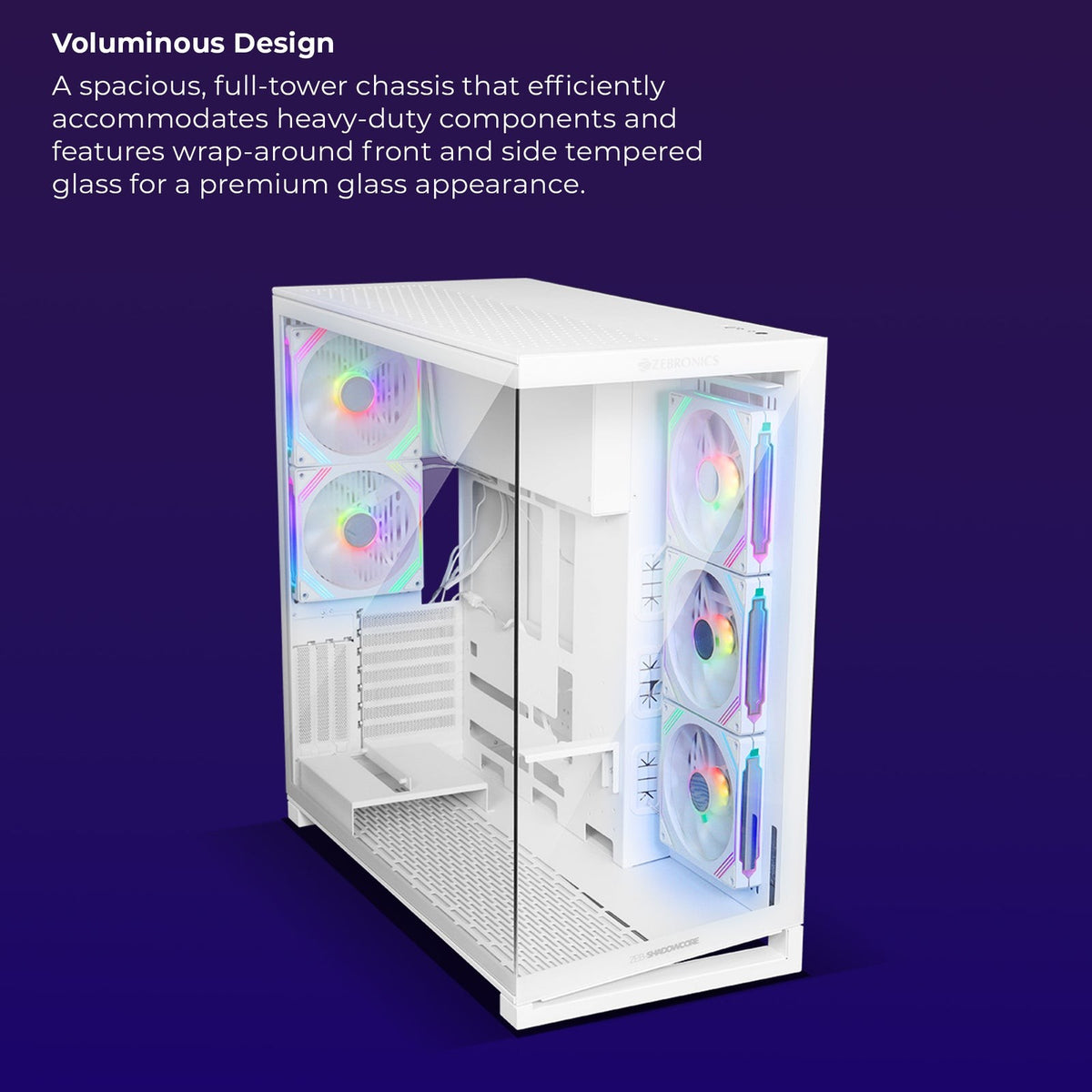 ZEBRONICS Shadowcore Gaming Cabinet (White) - image 3
