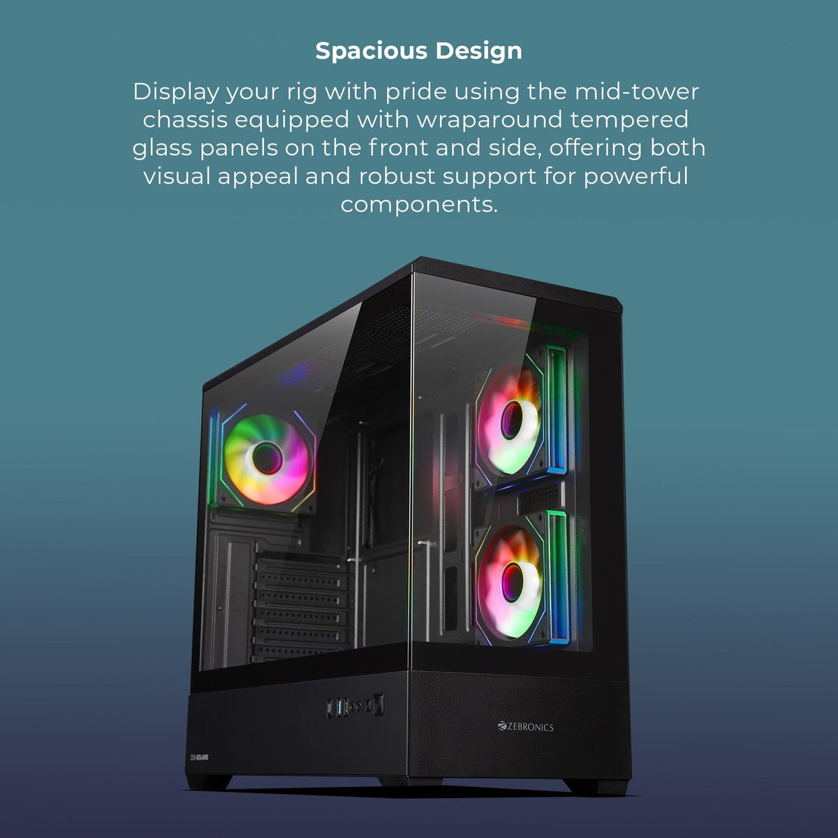 ZEBRONICS Solaris Gaming Cabinet (White) - image 2