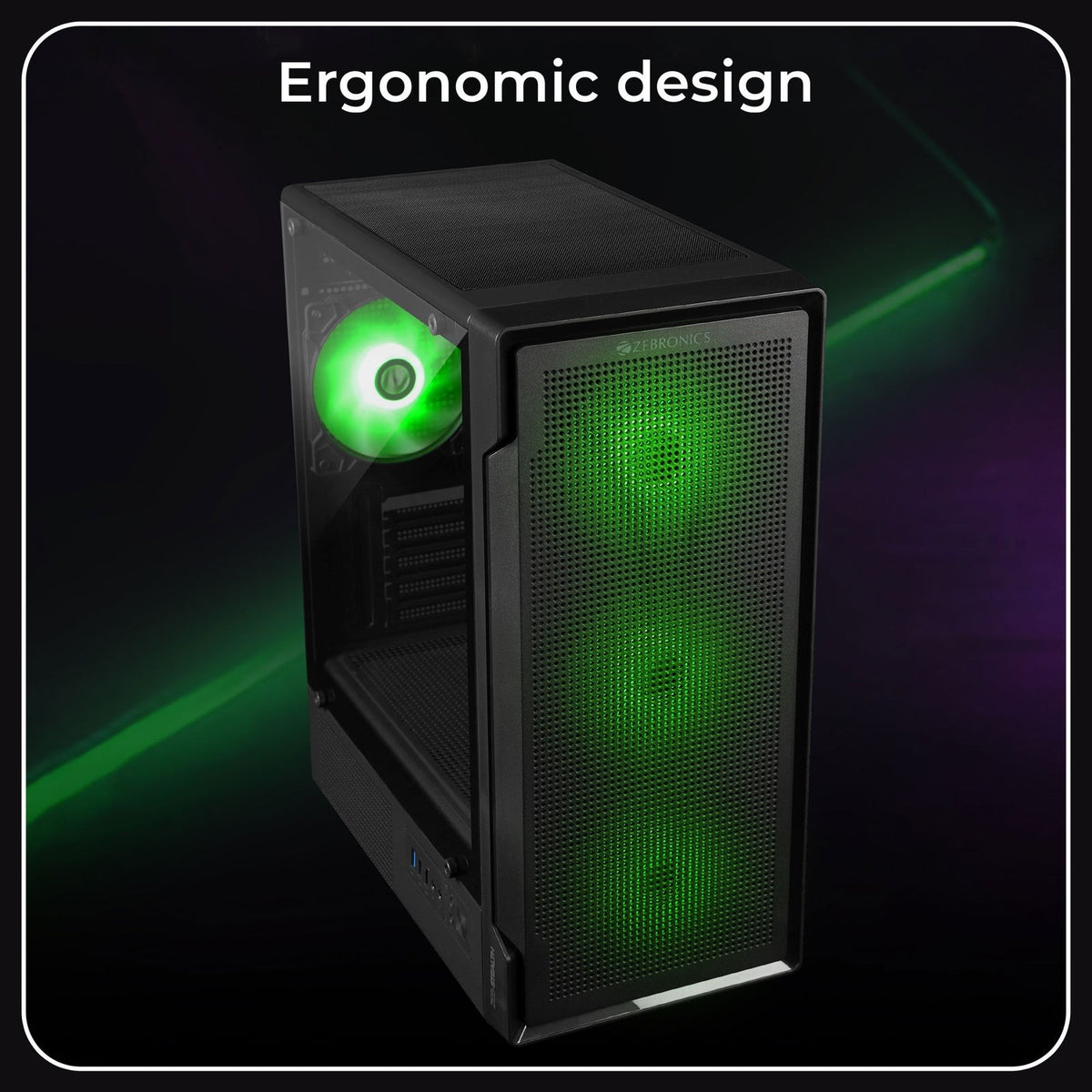 ZEBRONICS Stealth ARGB MATX Mini Tower Cabinet (Black) - image 2