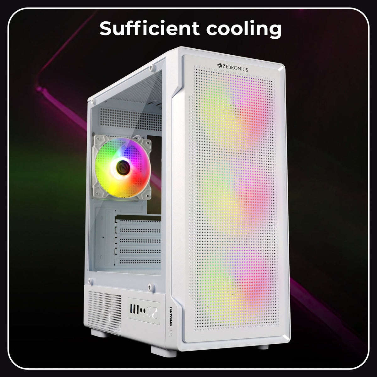 ZEBRONICS Stealth ARGB MATX Mini Tower Cabinet (Black) - image 3
