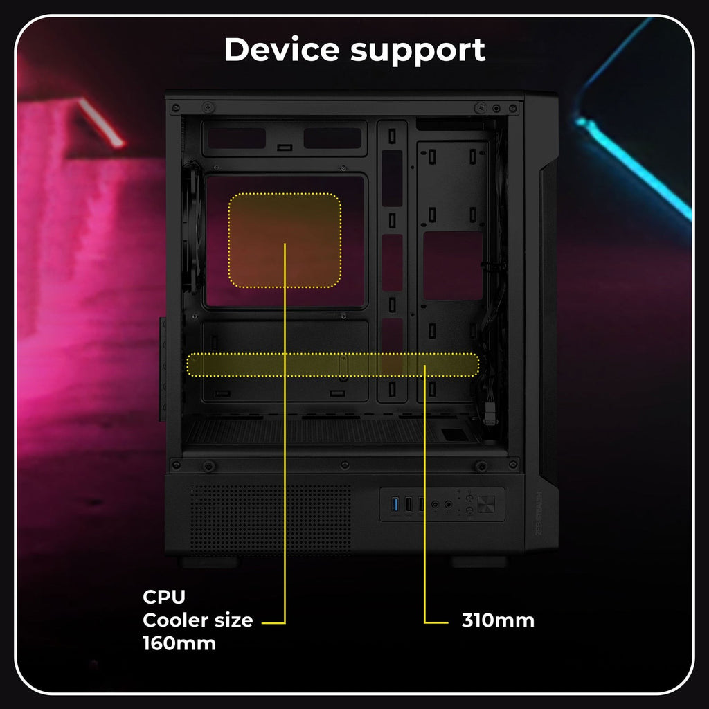 ZEBRONICS Stealth ARGB MATX Mini Tower Cabinet (Black) - image 5