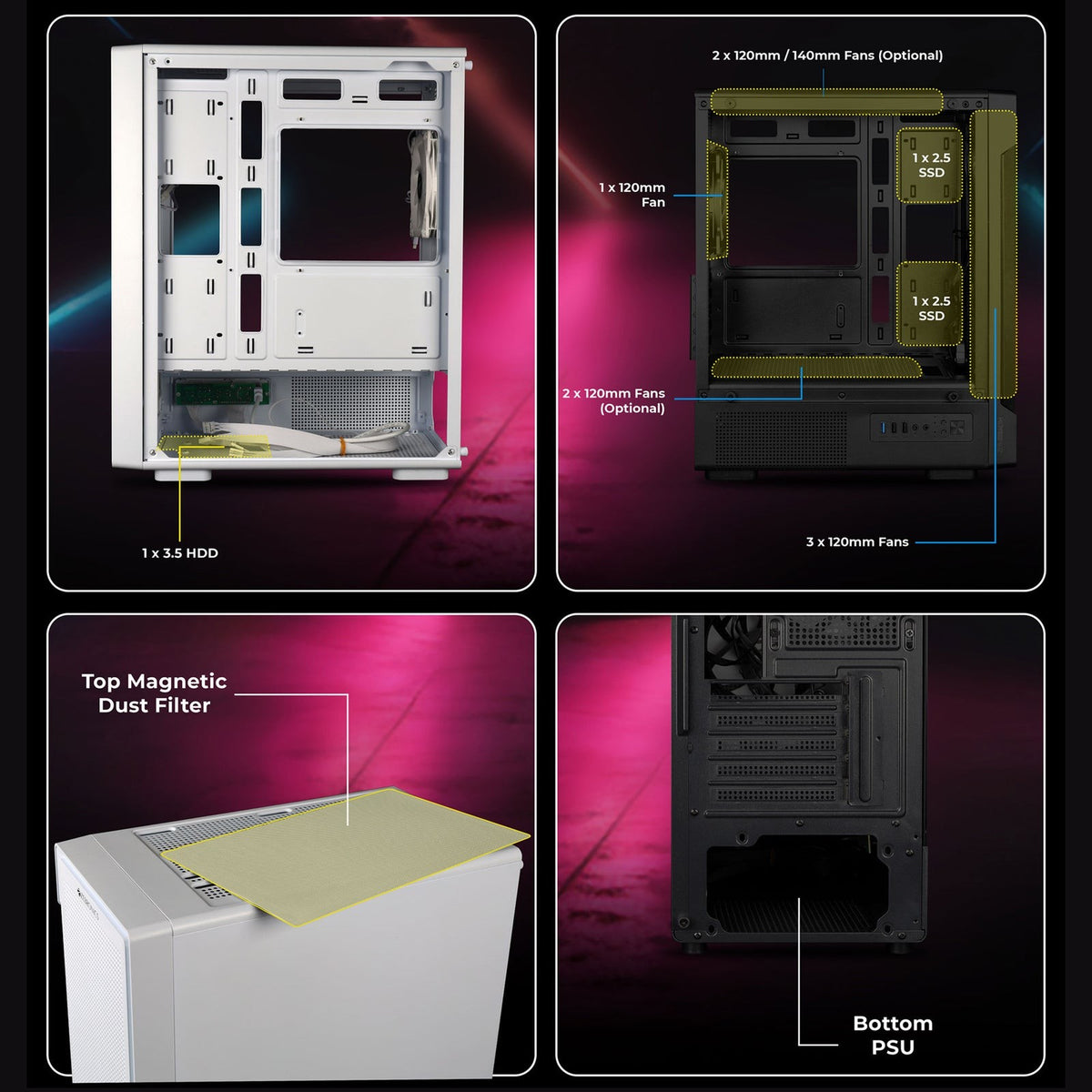 ZEBRONICS Stealth ARGB MATX Mini Tower Cabinet (Black) - image 8