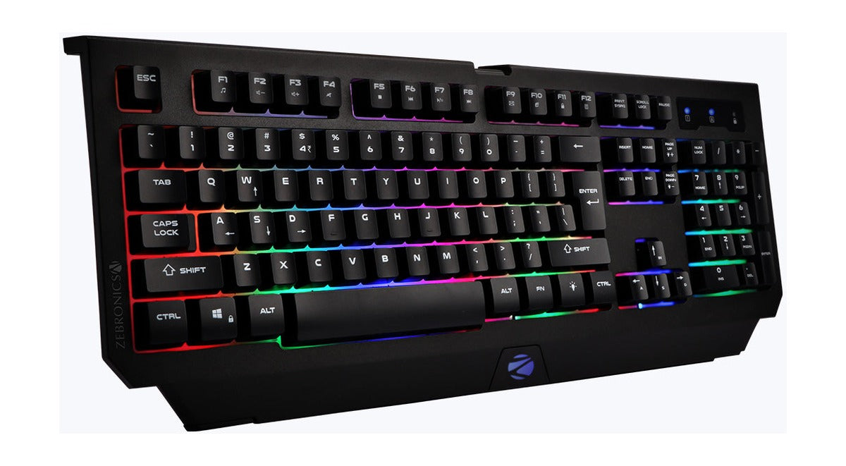 ZEBRONICS Transformer K2 Gaming Keyboard – perspective view – USB – TechCure India