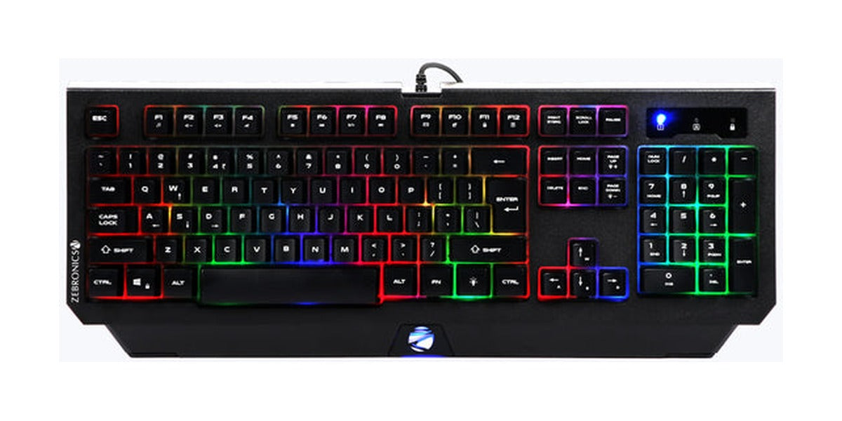 ZEBRONICS Transformer K2 Gaming Keyboard – top-down view – TechCure India