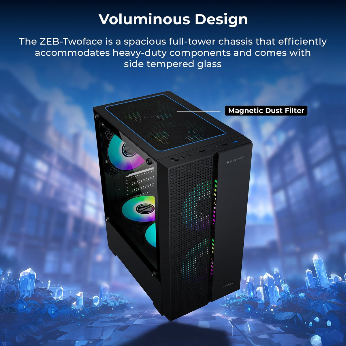 ZEBRONICS Twoface Gaming Cabinet (Black) – image 7 – TechCure India