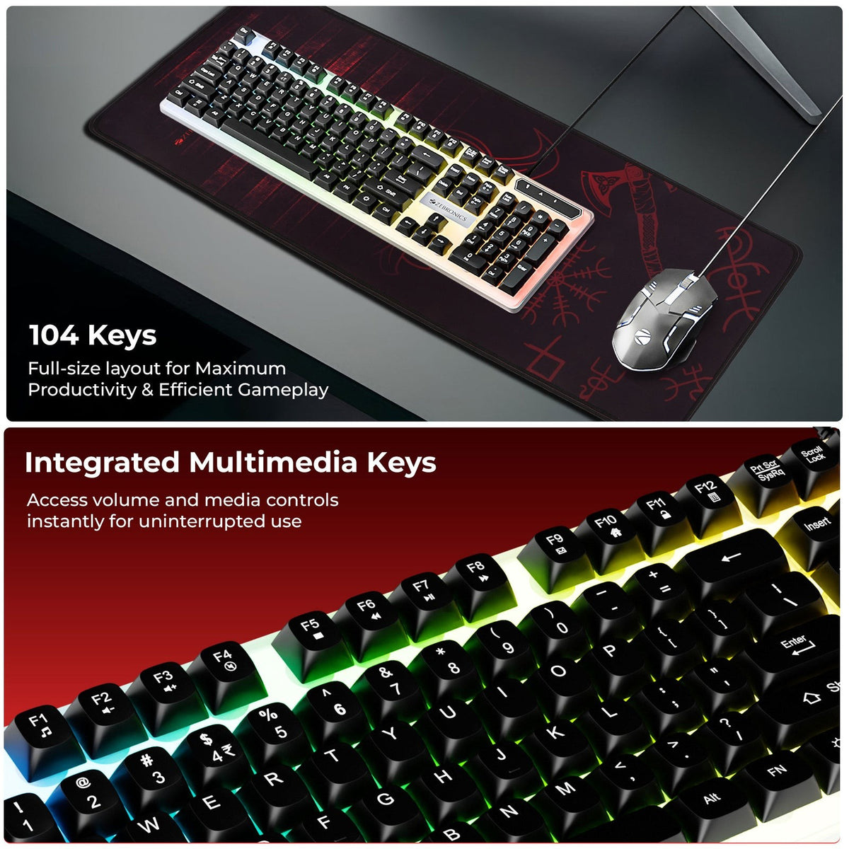 ZEBRONICS War 2 Gaming Keyboard and Mouse Combo (Black+White) - image 5
