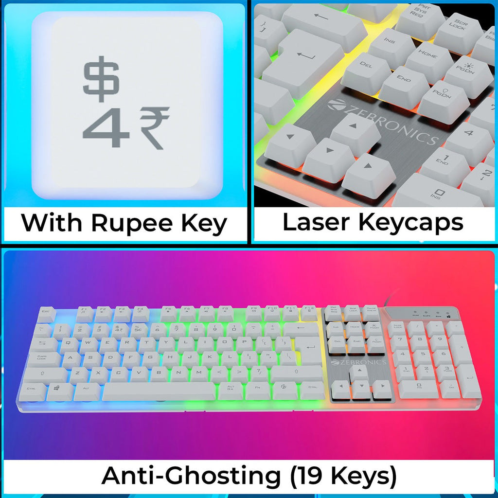 ZEBRONICS War K Gaming Keyboard (White) – image 6 – TechCure India
