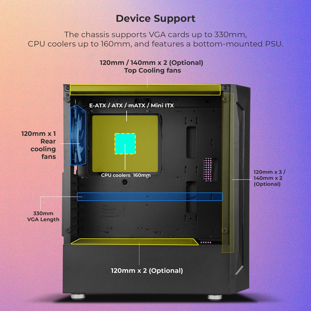ZEBRONICS Zeb Apex Pro Mid Tower Cabinet (Black) - image 3