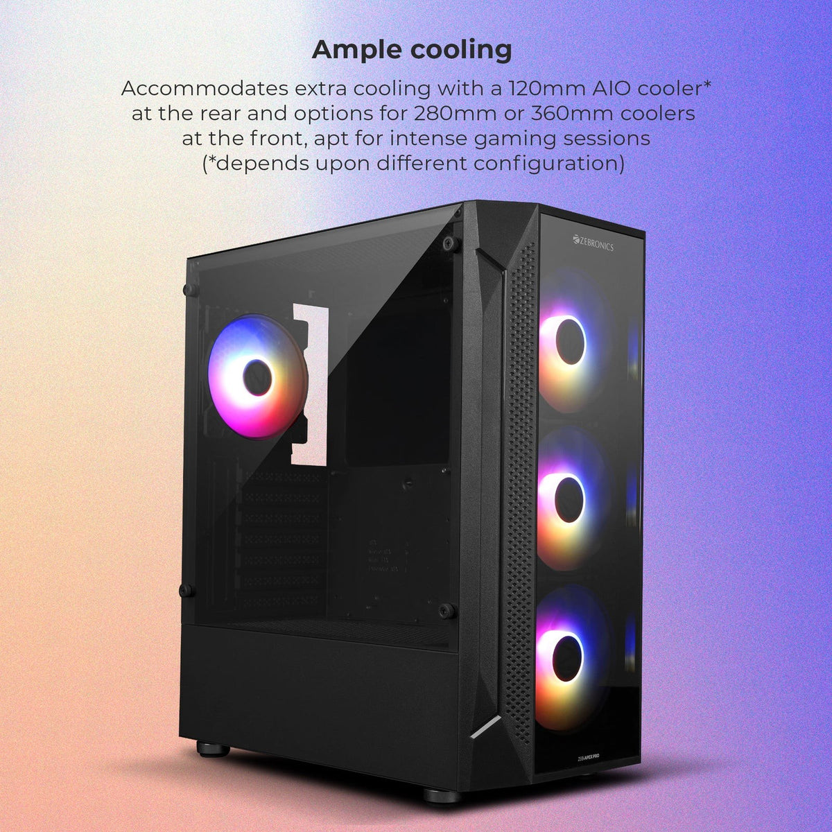 ZEBRONICS Zeb Apex Pro Mid Tower Cabinet (Black) - image 7