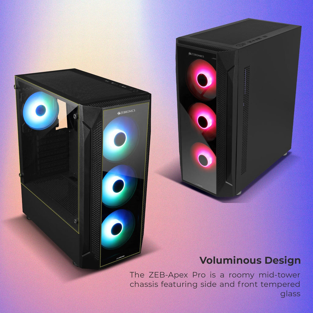 ZEBRONICS Zeb Apex Pro Mid Tower Cabinet (Black) - image 8