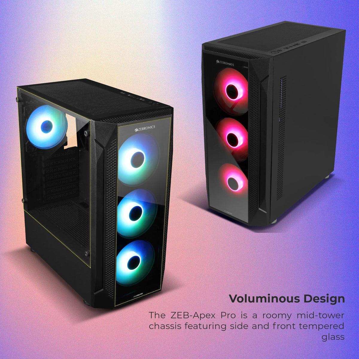 ZEBRONICS Zeb Apex Pro Mid Tower Cabinet (Black) - image 8