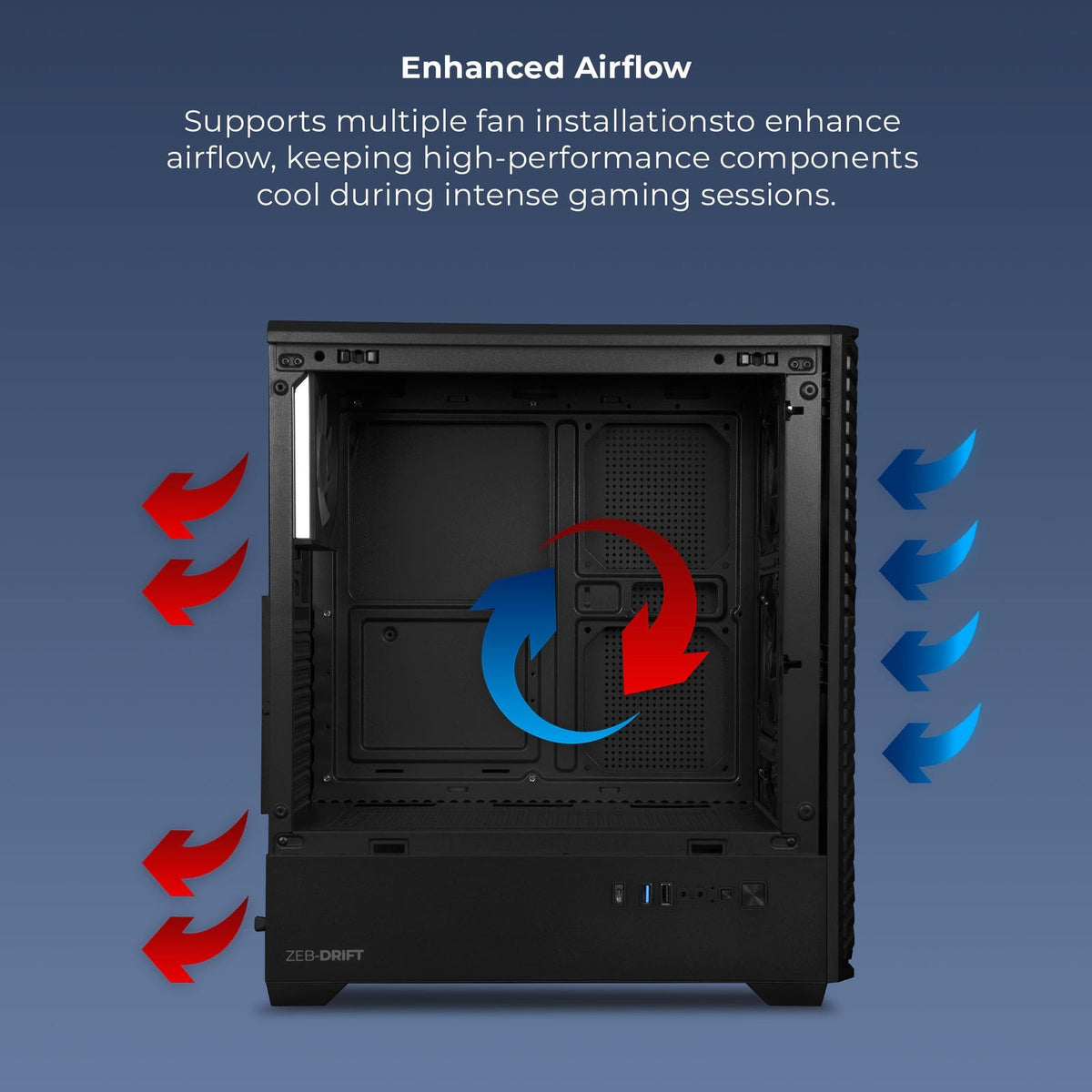 Zebronics Zeb Drift Premium Gaming Cabinet (Black) - image 7
