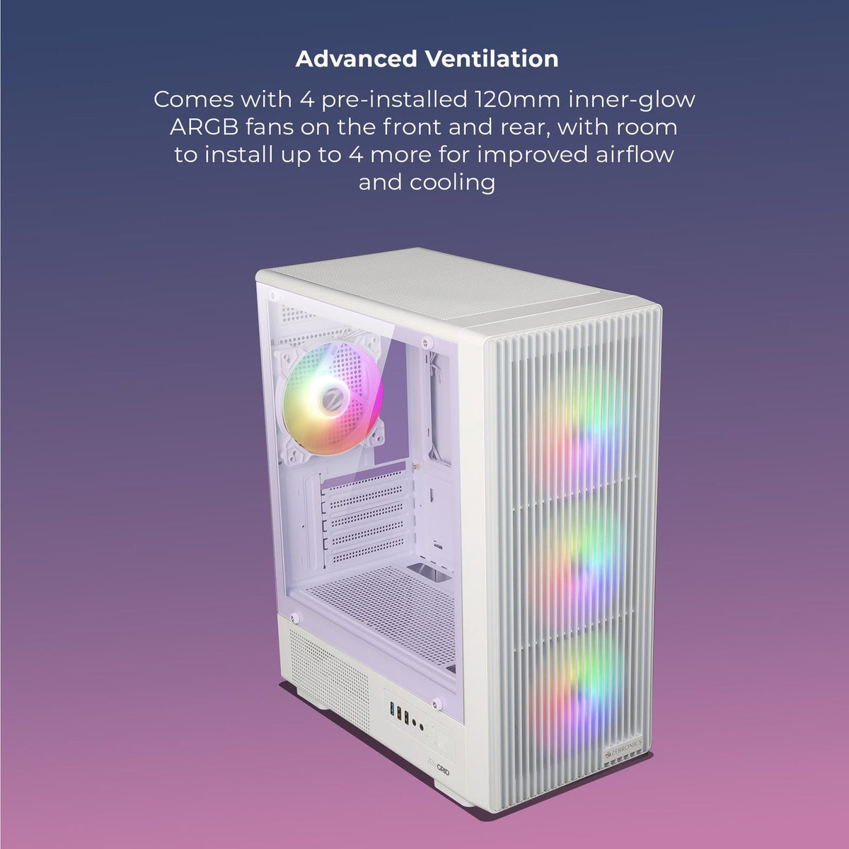 ZEBRONICS Zeb Grid mATX Cabinet (Black) - image 3