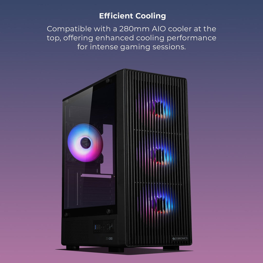 ZEBRONICS Zeb Grid mATX Cabinet (Black) - image 6