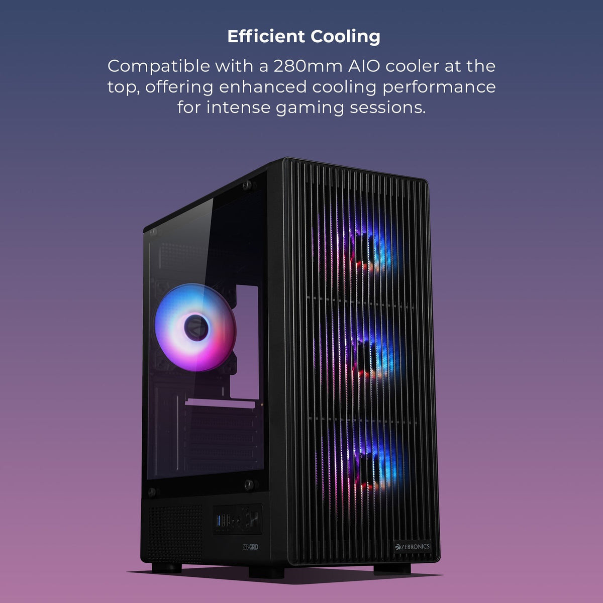 ZEBRONICS Zeb Grid mATX Cabinet (Black) - image 6