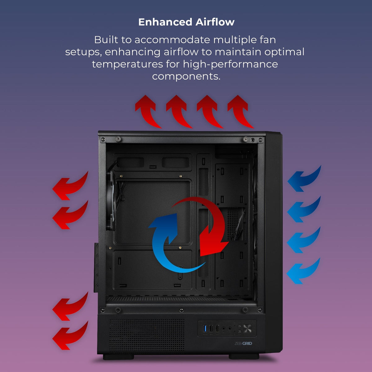 ZEBRONICS Zeb Grid mATX Cabinet (Black) - image 7