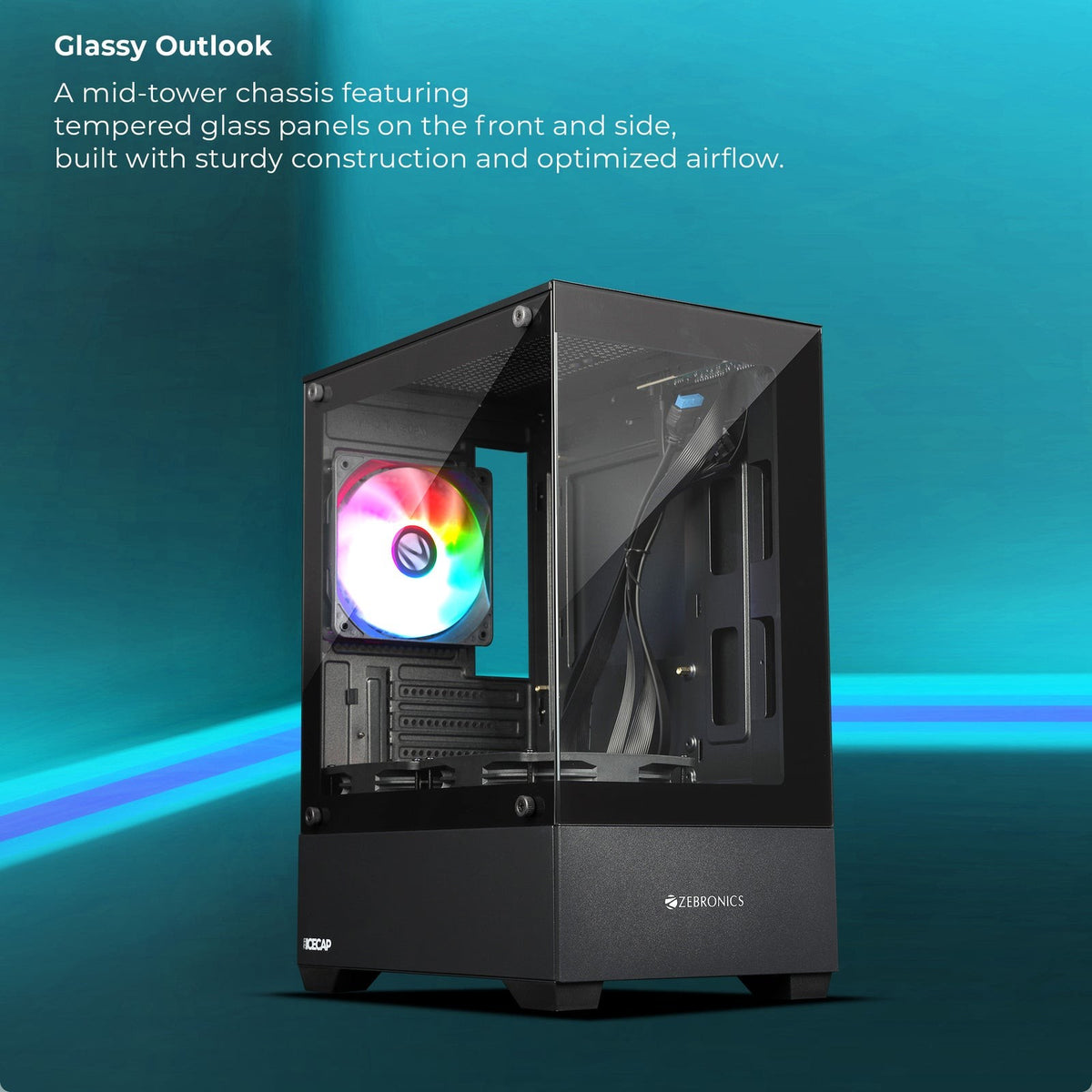 Zebronics ZEB-ICECAP ARGB Mid-Tower Gaming Cabinet Black - image 2
