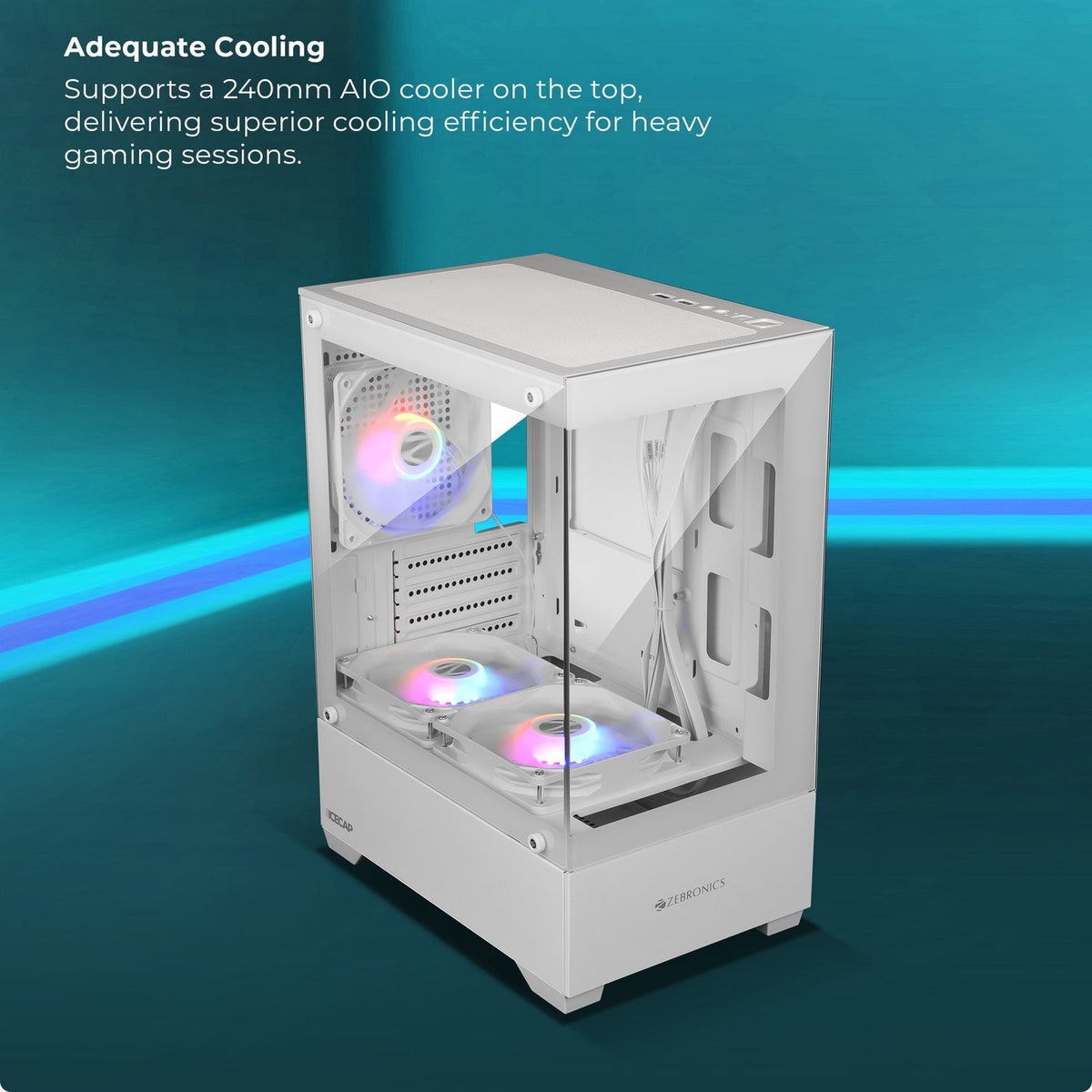 Zebronics ZEB-ICECAP ARGB Mid-Tower Gaming Cabinet Black - image 3