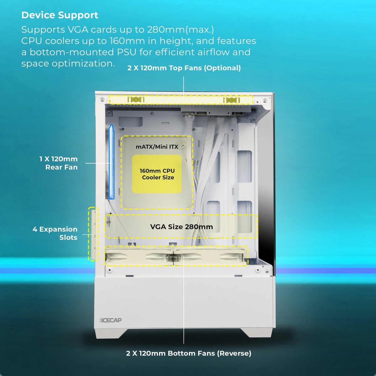 Zebronics ZEB-ICECAP ARGB Mid-Tower Gaming Cabinet Black - image 9