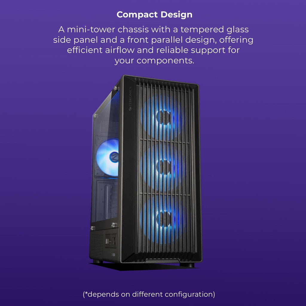 ZEBRONICS Zeb Icer mATX Cabinet (Black) - image 3