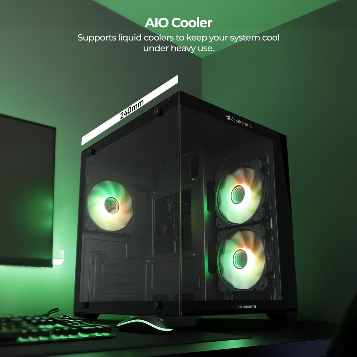 Zebronics Zeb Mercury 15 mATX Gaming Cabinet (Black) - image 4