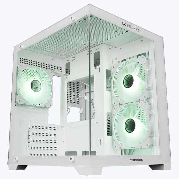 Zebronics Zeb Mercury 15 mATX Gaming Cabinet (White) – TechCure India