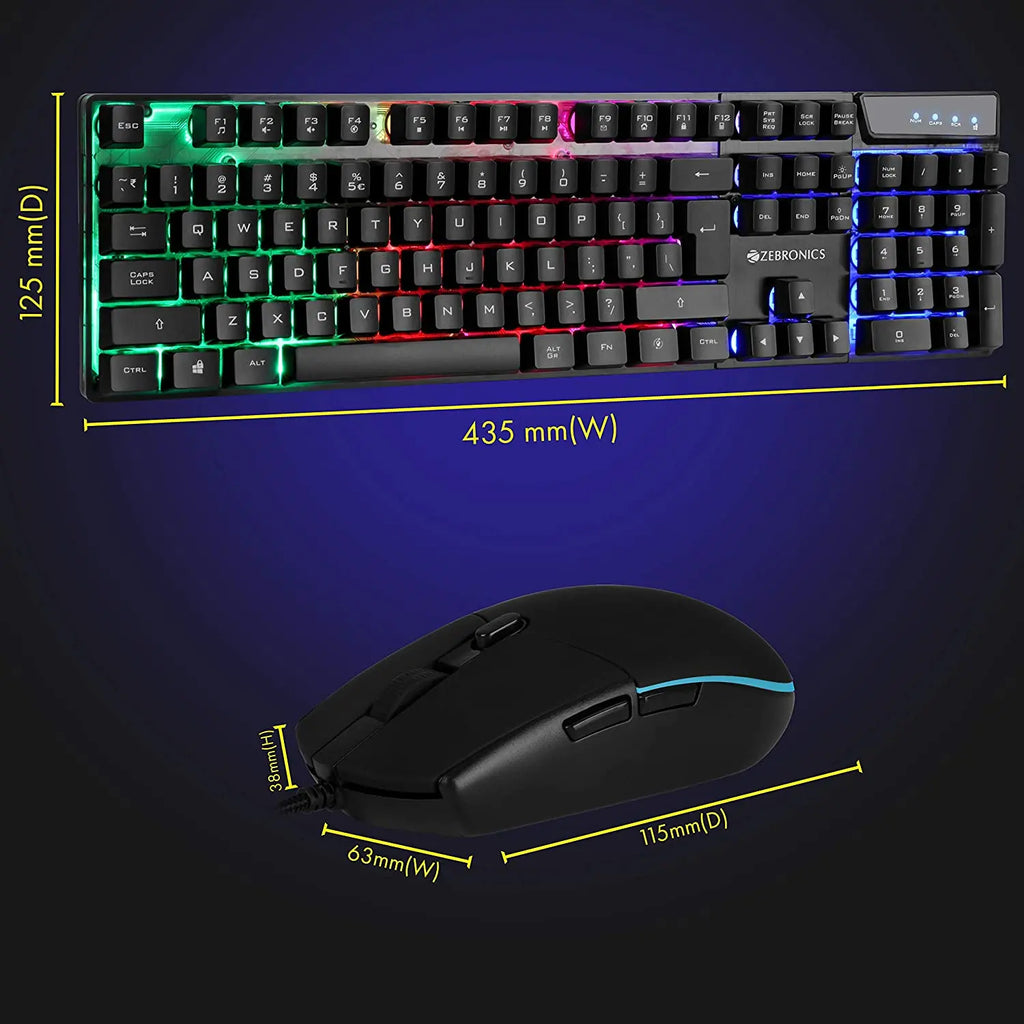 Zebronics Zeb-War Gaming Usb Keyboard Mouse Combo (Black) – TechCure India