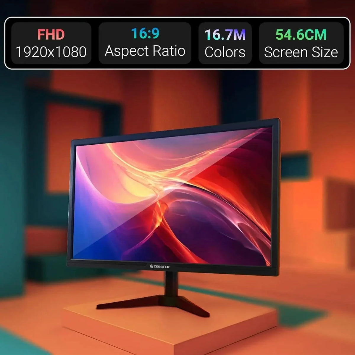 Zebster GV222 22 Inch LED Monitor – HDMI – TechCure India