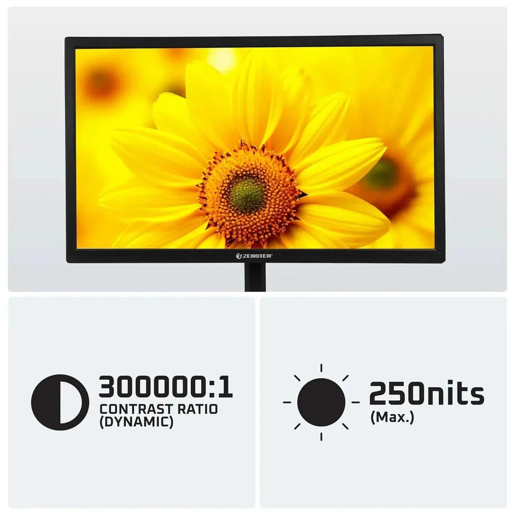 Zebster GV222 22 Inch LED Monitor – Black – TechCure India