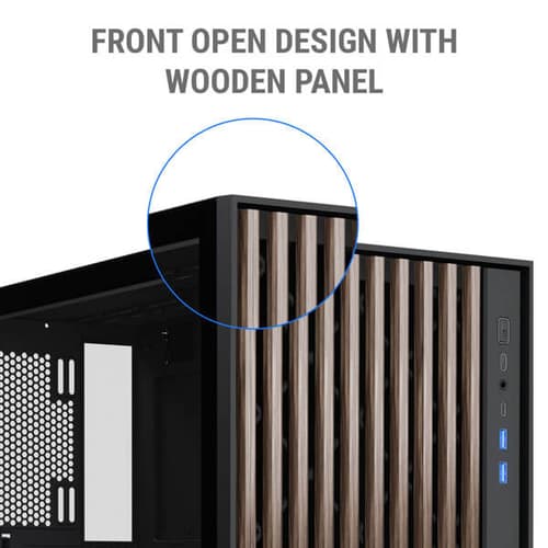 ANT ESPORTS Zen Wood C3 ATX Mid Tower Cabinet ( Black ) - 3