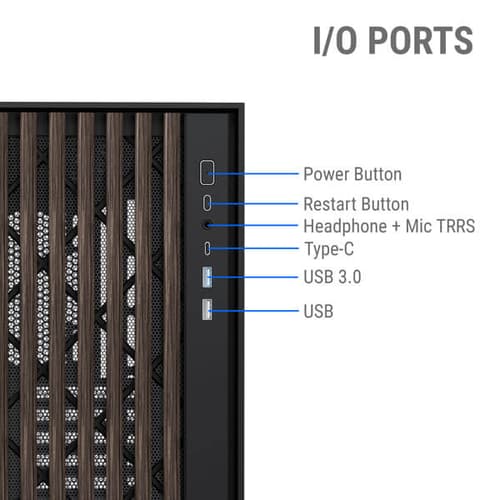 ANT ESPORTS Zen Wood C3 ATX Mid Tower Cabinet ( Black ) - 2