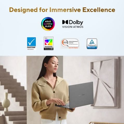 ASUS Zenbook S16, Premium AI Laptop, AMD Ryzen AI 9 465 Processor (32GB/1TB/AMD Radeon Graphics/40.64 cms (16) OLED Touch 3K/Windows 11 Home/Office Home 2024 + M365 Basic (1 Year Validity) UM5606GA-SR248WS – TechCure India